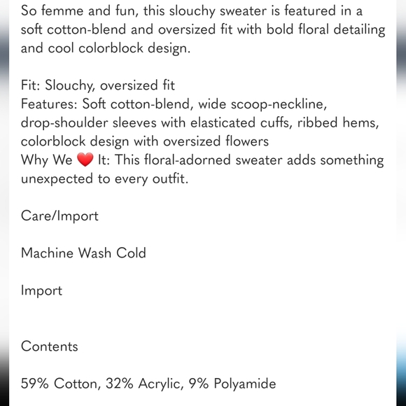 Free people ❤️In bloom sweater NWOT - Picture 4 of 4